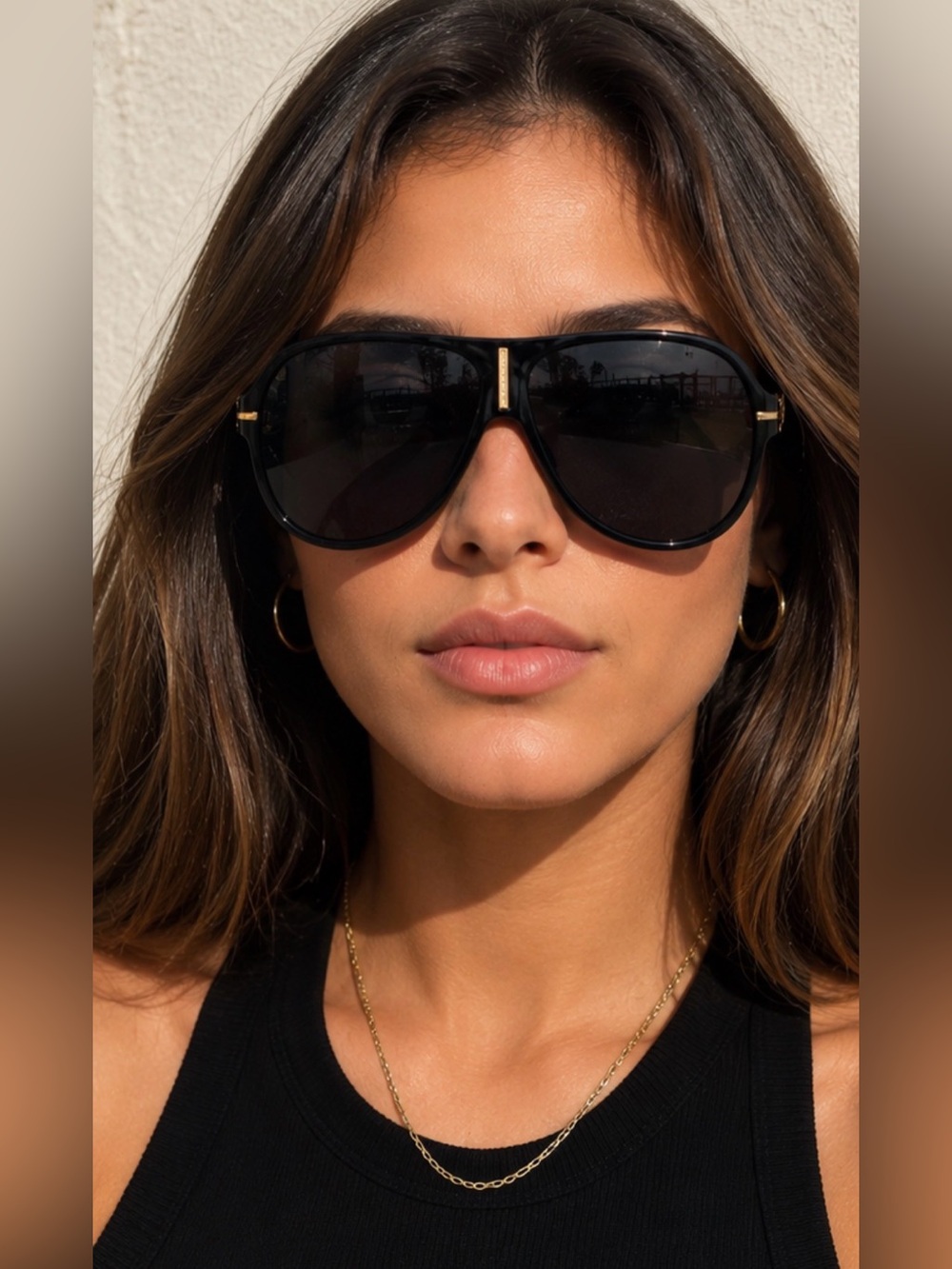 Versace MOD 4165 GB1/87 Aviator Sunglasses Black Designer Shades
